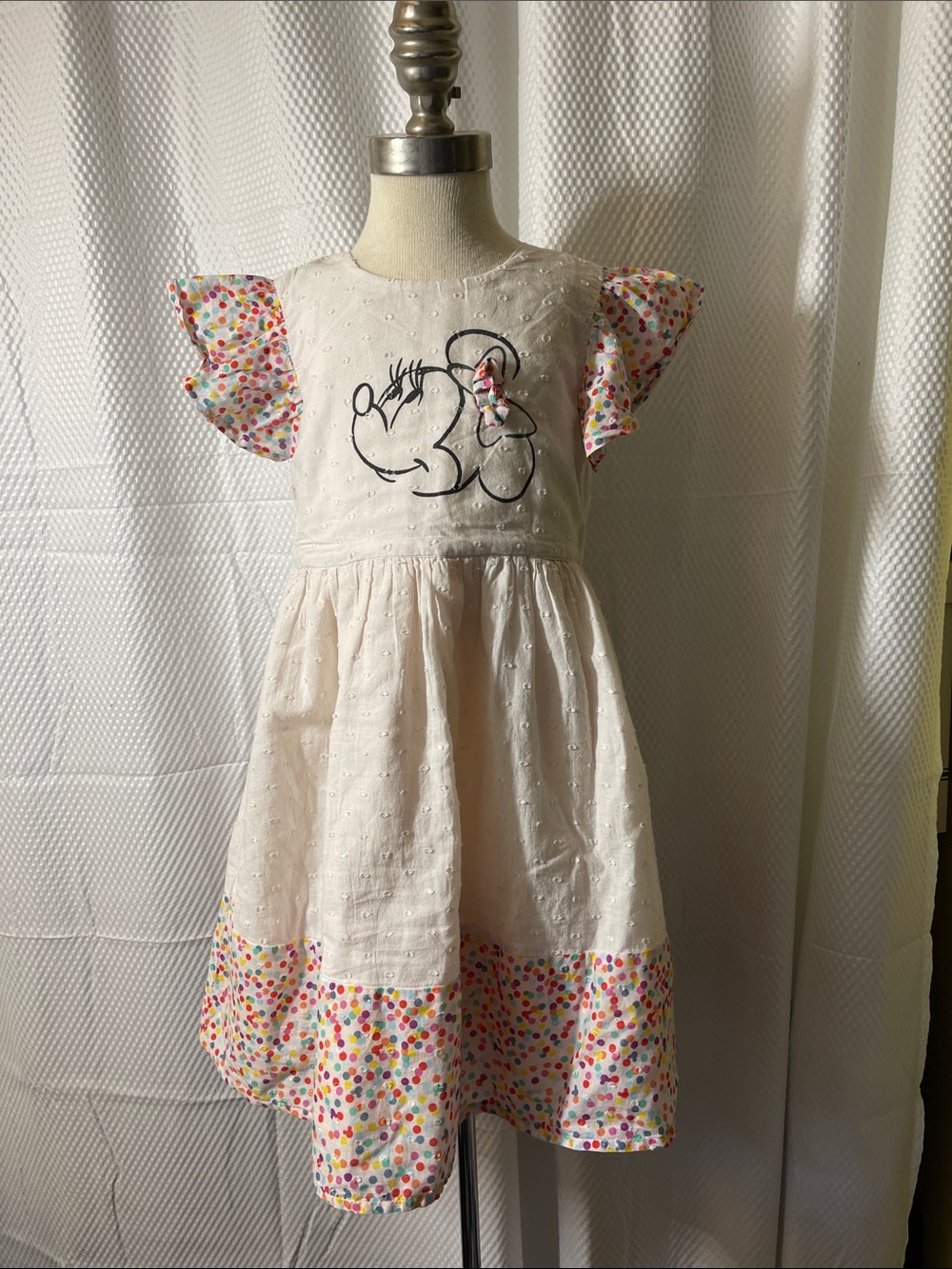 Disney x Pippa & Julie Girls' Dot-Trimmed Minnie Mouse Dress size4